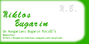 miklos bugarin business card